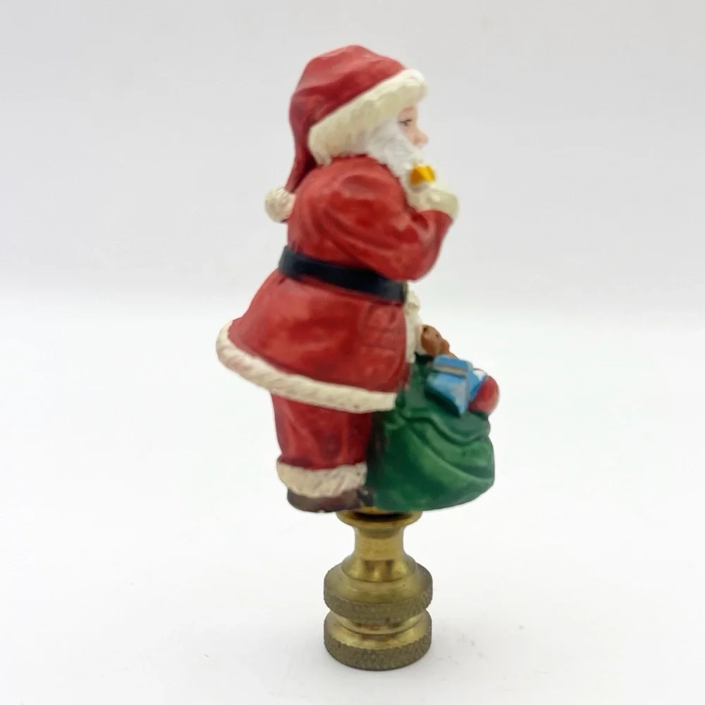 Santa Claus Lamp Finial Christmas Holiday Decoration Lampshade Set of 2